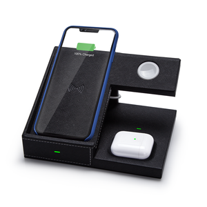Soporte de <span class=keywords><strong>cargador</strong></span> inalámbrico universal 3 en 1, <span class=keywords><strong>cargador</strong></span> inalámbrico móvil rápido 10W para Airpod y Smartphone - Product Image 4