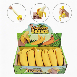 Idée cadeau d'entreprise pour employé pour remonter le moral blagues pratiques jouet réaliste faux fruit presser banane pour soulager le stress - Product Image 1