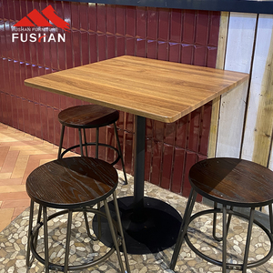 Gran oferta de muebles de restaurante de diseño moderno, mesas de comedor, mesa de centro cuadrada de madera con Base de Metal, mesa de comedor para cafetería - Product Image 5