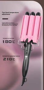 Fer à onduler automatique compact 22 mm à triple baril avec logo personnalisé, outil de coiffure à température réglable - Product Image 4