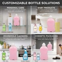 Flacon plat en PET de 60 ml avec bouchon à clapet, conteneur portable format échantillon pour cosmétiques, soins de la peau, shampooings et échantillons d'huiles essentielles