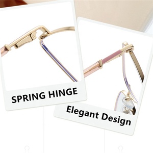 Tinta unita titanio luce Anti-blu occhiali per Computer oversize quadrato occhio di gatto in lega d'oro <span class=keywords><strong>monta</strong></span> arancione occhiali <span class=keywords><strong>da</strong></span> vista <span class=keywords><strong>donna</strong></span> - Product Image 3