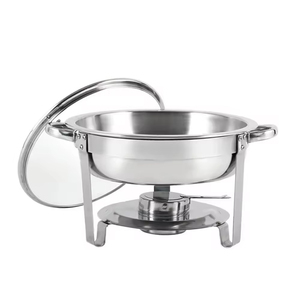 Scaldavivande in vetro da 4,5 litri, argento, con scomparti interni, per catering, matrimoni, buffet, attrezzatura per mantenere caldi gli alimenti - Product Image 5