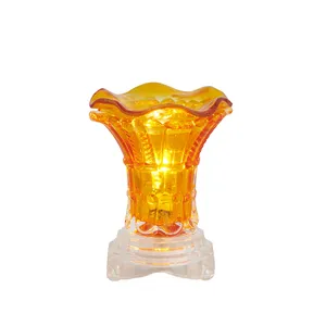 Wholesale Multicolored Glass Electric Oil Warmer with Dimmer Night Light Fragrance Liffuser Aroma Tart Burner UK US Standards