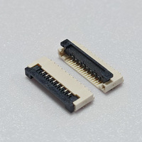 Conector LCP FPC/FFC de 1.0 mm de paso con bloqueo abatible -25C~+85C 18P, conector inferior deslizante SMD H2.0mm para cable flexible plano