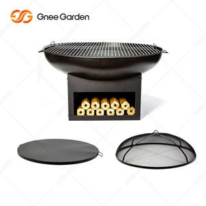 Parrilla Multiusos de Acero Corten sin Humo con Acabado con Recubrimiento en Polvo y Carro para Asar y Ahumar con Leña - Product Image 4