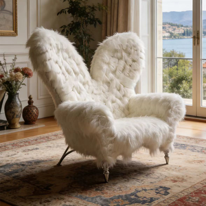 Fauteuil club moelleux à dossier haut en laine, confortable et doux, pour salon, décoration intérieure et <span class=keywords><strong>boutique</strong></span> - Product Image 5