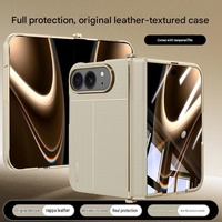 Étui de téléphone portable en cuir PU plaqué luxe pour iPhone Duo avec protection d'écran avant, charnière magnétique, coque arrière antichoc