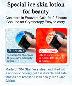 Rouleau de massage froid/chaud en acier inoxydable Cryosphere, globes de glace rafraîchissants pour le visage et le corps, idéal pour les yeux, le visage et le corps. - Product Image 5