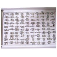 Maxfree Fashion Bagues de mariage pour femmes, simples, vintage, en cuivre plaqué or, avec zircon et cristal, à 4 griffes, économiques, vente en gros, lot mixte