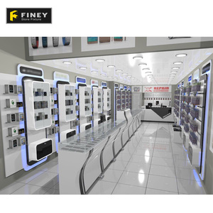 Mobile Phone Showcase Shopping Mall Wooden Mobile Phone Repair Shop Furniture Showcase Cell Phone Shop Interior Design