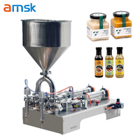 10-5000ml Double tête vinaigrette beurre d'arachide crème confiture bière shampooing pâte et liquide automatique Piston Machine de remplissage PET