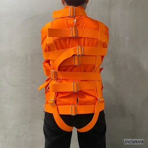 Vêtement <span class=keywords><strong>de</strong></span> <span class=keywords><strong>contention</strong></span> médical en toile orange avec boucle métallique pour homme, combinaison <span class=keywords><strong>de</strong></span> <span class=keywords><strong>contention</strong></span> pour prison, pour patient psychiatrique - Product Image 3