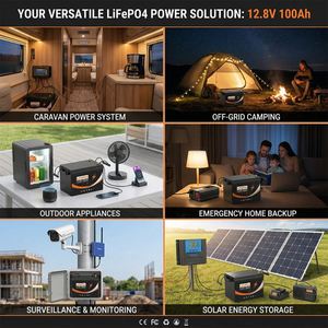 แบตเตอรี่ลิเธียมไอรอนฟอสเฟต UK Stock LPY U206 Deep Cycle 12.8V 100Ah 2000-Cycle  พร้อมกล่อง ABS สำหรับรถบ้าน เรือ และระบบโซลาร์เซลล์แบบออฟกริด - Product Image 6
