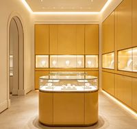 Comptoir de présentation de bijoux avec éclairage LED pour vitrine de bijouterie - Couleurs personnalisables et design durable