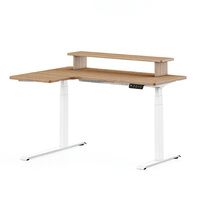 Bureau informatique électrique ergonomique moderne en L, réglable en hauteur, pour le travail à domicile, table d'étude assis-debout pour adultes
