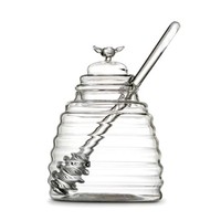 Pot à miel en verre résistant à la chaleur, pot à miel en forme de ruche pour stocker le miel et le sirop