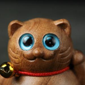 Nanmu ผ้าไหม<span class=keywords><strong>สี</strong></span>ทองลายระฆังแมวการ์ตูนยอดนิยมสมัยใหม่จุดชมวิวเพื่อความสนุกสนานบนโต๊ะ - Product Image 2