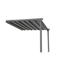 Auvent rétractable en aluminium pliable électriquement, auvent intelligent anti-pluie, ombrage pour cour, terrasse, véranda extérieure, villas