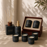 AIKUN – Expédition directe usine, coffret cadeau personnalisé, OEM ODM, vente en gros, ensemble diffuseur à bâtonnets et bougie pour cadeaux d'entreprise
