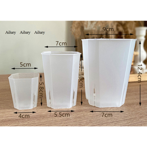 Vaso Ottagonale Quadrato con Apertura Laterale per Controllo Radici, Resistente all'Invecchiamento, Mini Vaso per Piante <span class=keywords><strong>Succulente</strong></span> - Product Image 1