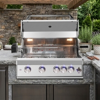 Barbecue à gaz professionnel en acier inoxydable 304 pour l'extérieur, hauteur réglable, portable, intégré au propane, vendu directement par l'usine