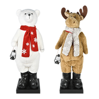 Hatty Factory Outlet – Figurines en peluche écologiques de 42 à 45 pouces pour décoration intérieure, avec jambes télescopiques, ornements de Noël, rennes et ours polaires
