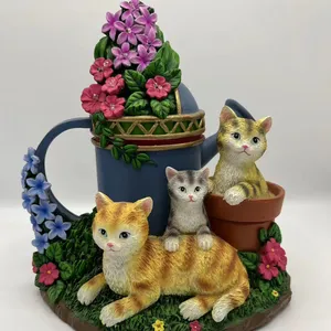 Flores de gatito, decoraciones artesanales de resina de agua rociada para decoración del hogar o regalos