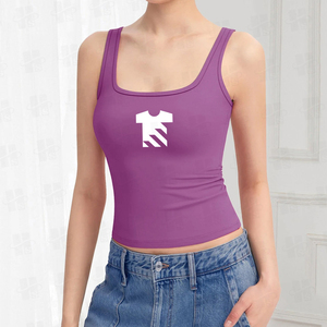 Top corto de algodón elástico y ajustado con espalda cruzada y cuello redondo para mujer, diseño de logotipo bordado personalizado, venta al por mayor - Product Image 3