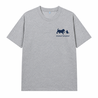 T-shirt personnalisé brodé pour hôpital vétérinaire avec logo silhouette chien et chat pour l'uniforme du personnel de réception