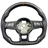 Volant en cuir et fibre de carbone pour Volkswagen VW Golf 7 6 8 5 R MK 6 7 7.5 8 Passat GTl CC Scirocco Jetta Polo 6r B7 B8