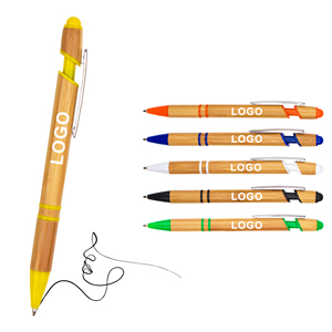 Custom Logo Printed Laser Recycled Bamboo Ballpoint <b>Pen</b> Promotional Stick Manufacturer for Stationery Gift - Product Image 1