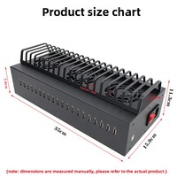 Boîtier de concentrateur USB 2.0 à 20-60 ports avec structure en acier pour studio et chargement d'écrans de téléphones mobiles