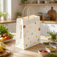 Sac de shopping en papier kraft imprimé avec logo personnalisé, avec poignée en papier torsadé, sac de marchandises écologique