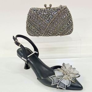2025 Soft Lightweight High-Heel Rear <b>Pointed</b>-Toe Crystal Water Droplet-Shaped Embellishments Women Bag-Style Heel Sandals - Product Image 4