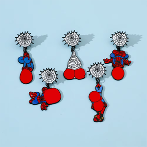 Insigne métallique de personnage de dessin animé créatif, petite araignée de <span class=keywords><strong>super</strong></span>-<span class=keywords><strong>héros</strong></span>, épingle en émail dur et doux pour accessoires - Product Image 3