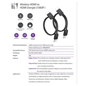 Không dây USB C <span class=keywords><strong>HDMI</strong></span> trong màn hình phản ánh Dongle điều khiển miễn phí Plug and Play Miracast công cụ cho màn hình TV - Product Image 5