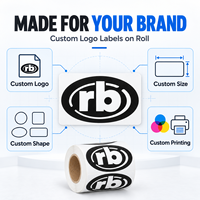 Étiquettes personnalisées avec logo, autocollantes en rouleau, en BOPP blanc, pour bouteilles, boîtes, pots, avec forme personnalisée et impression de marque