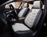 Coussin de siège en cuir, ensemble complet pour Rav 4 Golf Mondeo CC, design sportif 3D universel, housses de siège de voiture