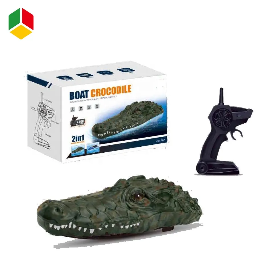 Hot Selling 2.4GHZ Simulation RC Crocodile Head RC Boat Joke Swimng Pool Toys Remote Control Electric For Kids