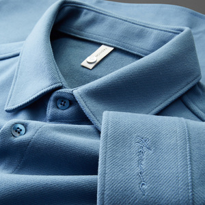 Mùa Đông Người Đàn Ông Của Chải Chính Thức Áo Sơ Mi Văn Phòng Workwear Duy Nhất Ngực Thêu Người Đàn Ông Của Dài Tay Áo Kinh Doanh Trang Phục Chính Thức Áo Sơ Mi - Product Image 3