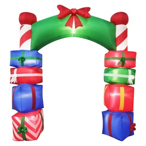 Xmas Arch şişme havaya uçurmak açık hava süslemeleri 10 FT dev noel şişme kemer hediye kutuları - Product Image 1