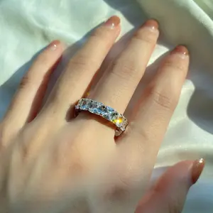 RAKOL แหวนเงิน AJ0069สำหรับหมั้น,แหวนสวยๆแหวนหมั้นแหวนแต่งงานกอดสเตอร์ลิงชุดมูนสโตนแท้100เปอร์เซ็นต์