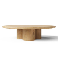 Table basse ronde en bois massif de style décontracté, nouvelle collection Ferly, meubles de salon luxueux