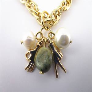 Collar <span class=keywords><strong>de</strong></span> abalorios <span class=keywords><strong>de</strong></span> mano <span class=keywords><strong>de</strong></span> victoria <span class=keywords><strong>de</strong></span> perlas naturales <span class=keywords><strong>de</strong></span> moda aleación <span class=keywords><strong>de</strong></span> zinc chapada en oro con piedra principal <span class=keywords><strong>de</strong></span> <span class=keywords><strong>Jade</strong></span> - Product Image 3