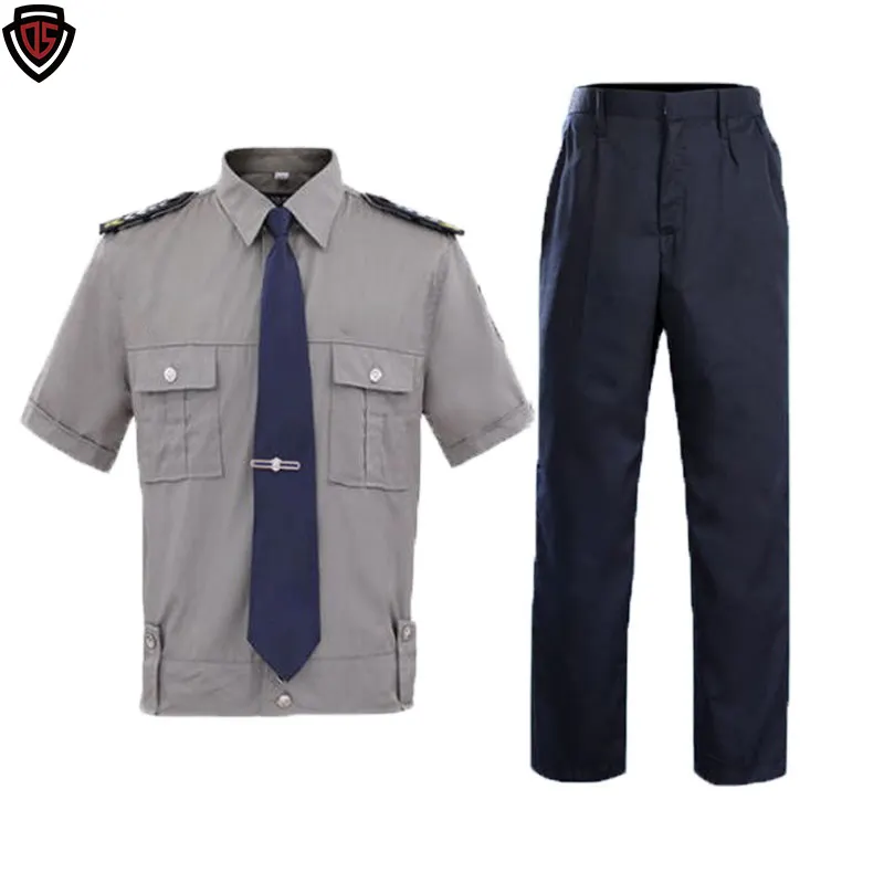 Double Safe Großhandel Custom Kurzarm Grau Private Security Uniform Anzug Shirt Sicherheits kleidung Security Guard Uniformen