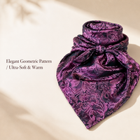 Écharpe carrée en soie jacquard 100% - Style ethnique monochrome, couvre-tête et foulard, châle de luxe uni pour femmes