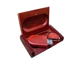 Manufacturers sell thin and delicate wooden USB flash drives customizable wooden box packaging Pen Drives