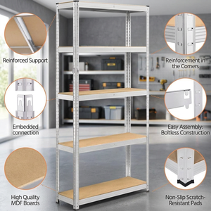 Modern Design Home Storage <b>Shelf</b> Slotted Angle Shelving Living Room Storage Metal <b>Racks</b> - Product Image 2