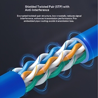 Câble Réseau UTP CAT6 Super Classe 5 Modèle BK-38 Norme Nationale pour Projet POE et Surveillance, Paire Torsadée en Cuivre Spéciale
